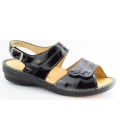 Finn Comfort Damen Barca-Knautschl.schw Sandale in schwarz