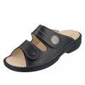 Finn Comfort Damen Sansibar Pantoletten in Schwarz Arabesque