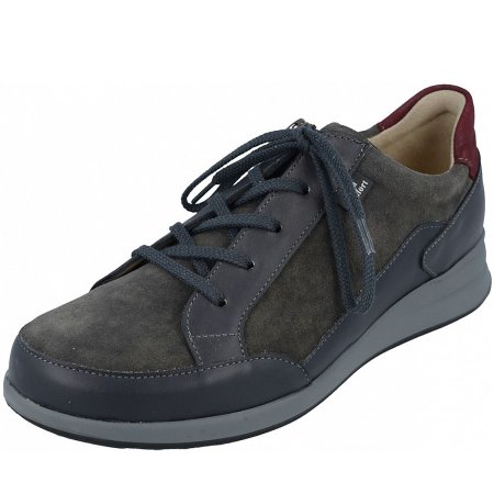 Finn Comfort Damen Schnürhalbschuh in anthracite/carbon/bordo