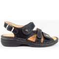 Finn Comfort Damen Gomera Crumble Sandale in schwarz