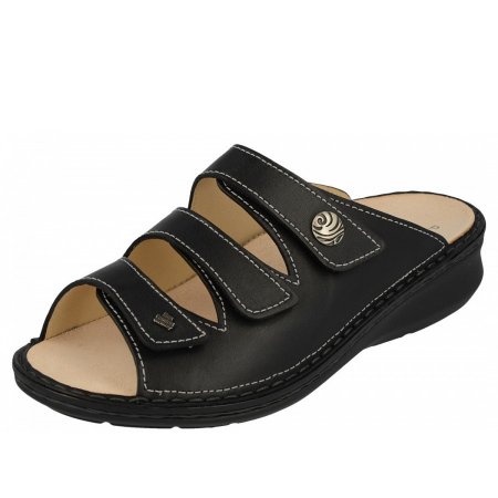 Finn Comfort Damen Carcina Nappaseda schwarz Pantolette in Schwarz