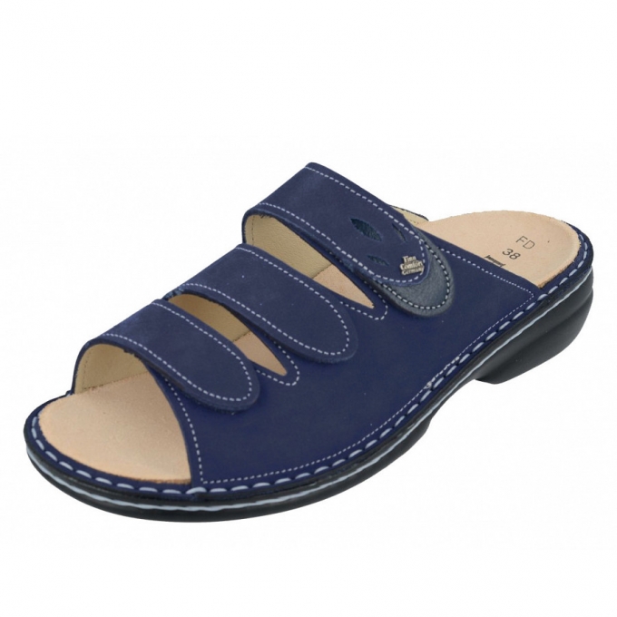Finn Comfort Damen Pantoletten in Royal/Atlantic Nabuk/Nube Finn Comfort Damen Pantoletten in Royal/Atlantic Nabuk/Nube