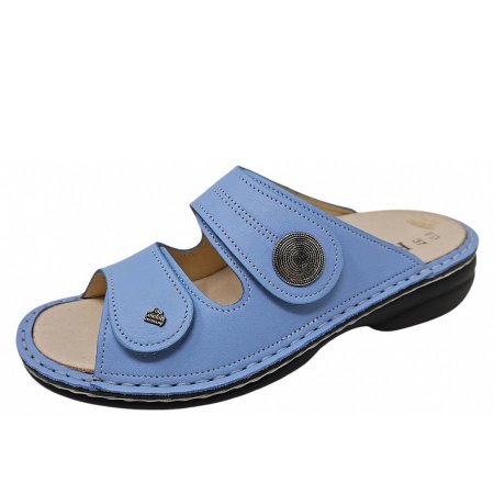 Finn Comfort Damen Sansibar Pantolette in blue - hellblau