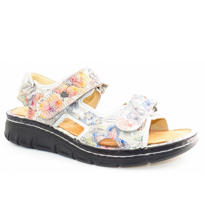 Finn Comfort Damen Wanaka-S Irpino multi Sandale in Multi/Bianco Finn Comfort Damen Wanaka-S Irpino multi Sandale in Multi/Bianco