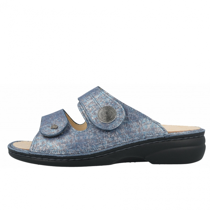 Finn Comfort Damen Sansibar Strada jeans Pantolette in Strada jeans