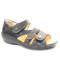Finn Comfort Damen Sintra-S Chenile schwarz Sandale in Nero