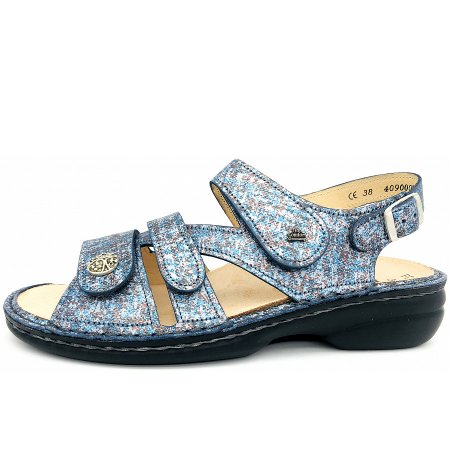 Finn Comfort Damen gomera Sandalette in blau dunkel