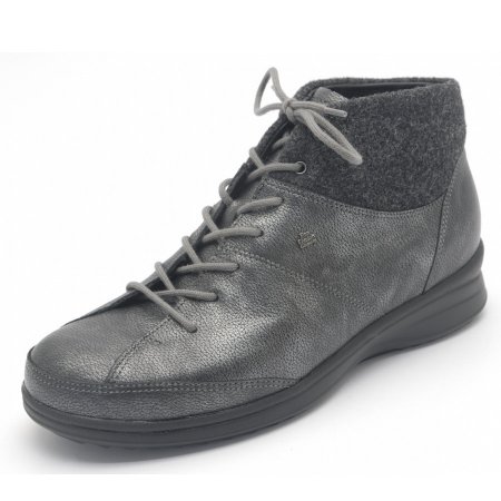 Finn Comfort Damen Galtür nerosilber Stiefelette in Nerosilber/Anthrazit