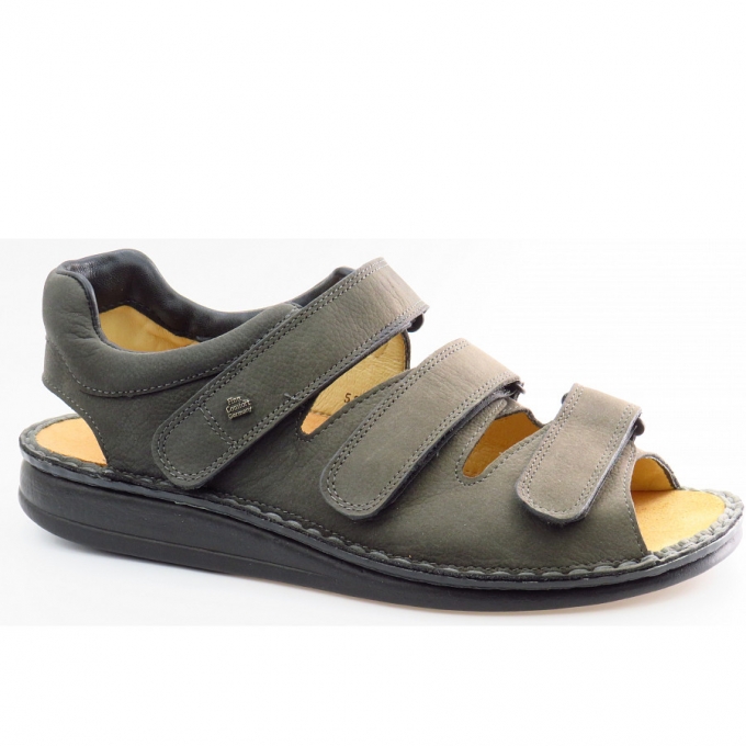 Finn Comfort Herren Tunis- darkgrey Sandale in dunkel grau