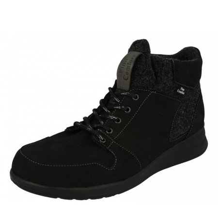 Finn Comfort Damen Carezza schwarz/anth. Schnürstiefelette in Schwarz/Anthrazit