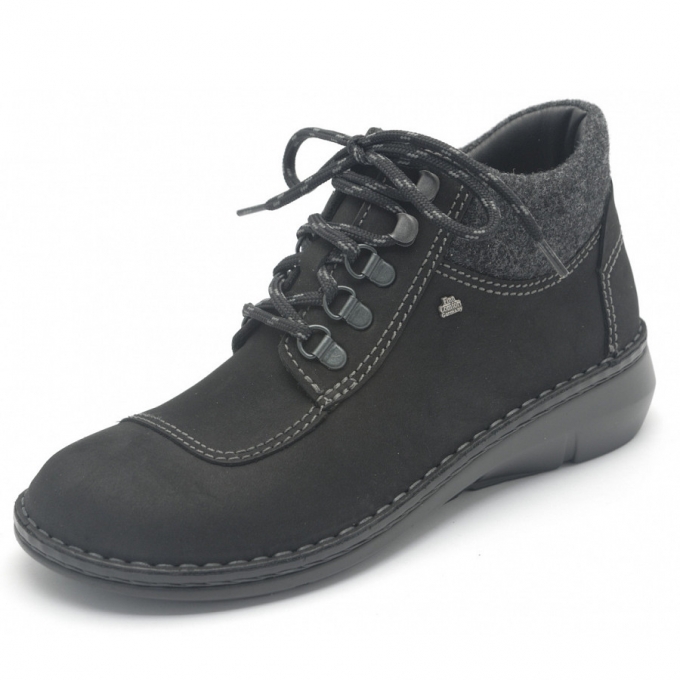Finn Comfort Damen Berikon schwarz/anth. Stiefelette in Schwarz/Anthrazit