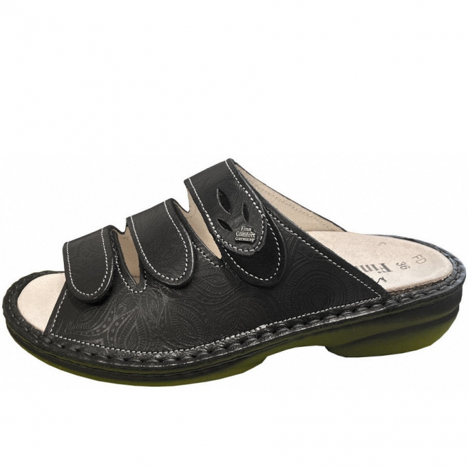 Finn Comfort Damen kos Pantolette in schwarz Finn Comfort Damen kos Pantolette in schwarz