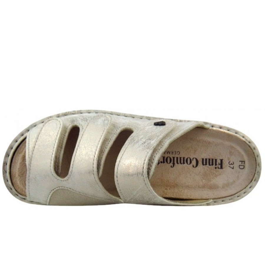 Finn Comfort Damen Cisano FinnStretch oro Pantolette in oro steam