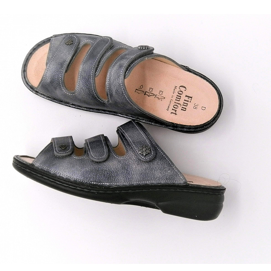 Finn Comfort Damen Menorca-S Pantolette in grau