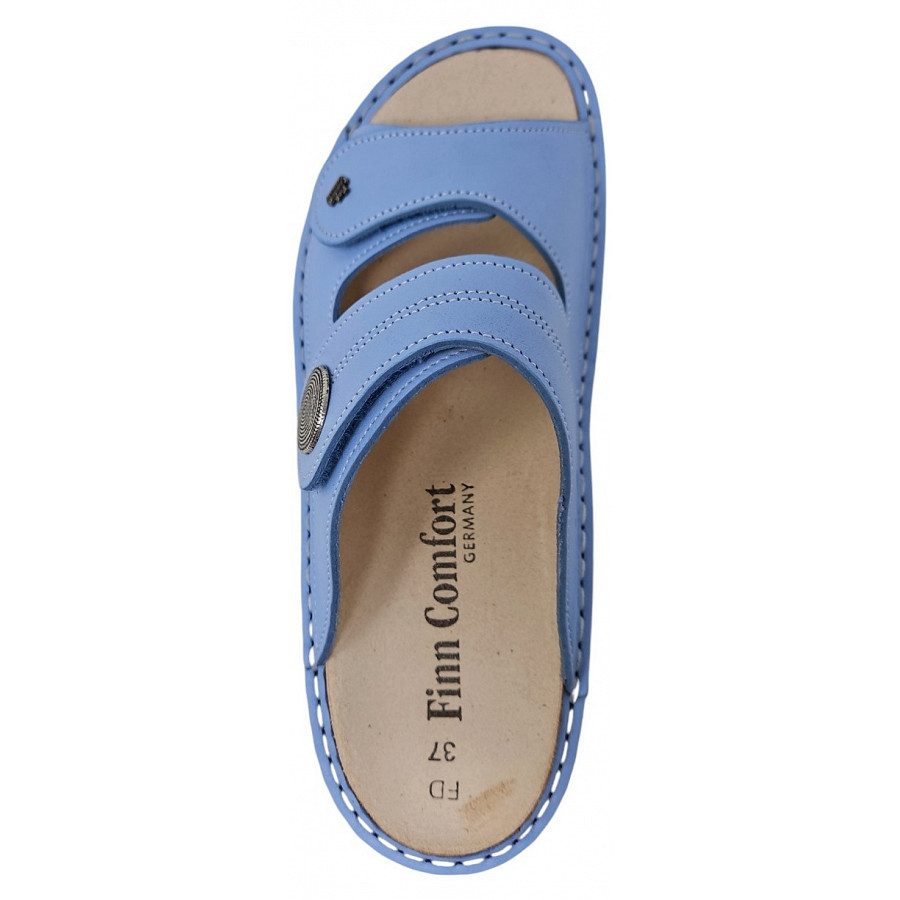 Finn Comfort Damen Sansibar Pantolette in blue - hellblau