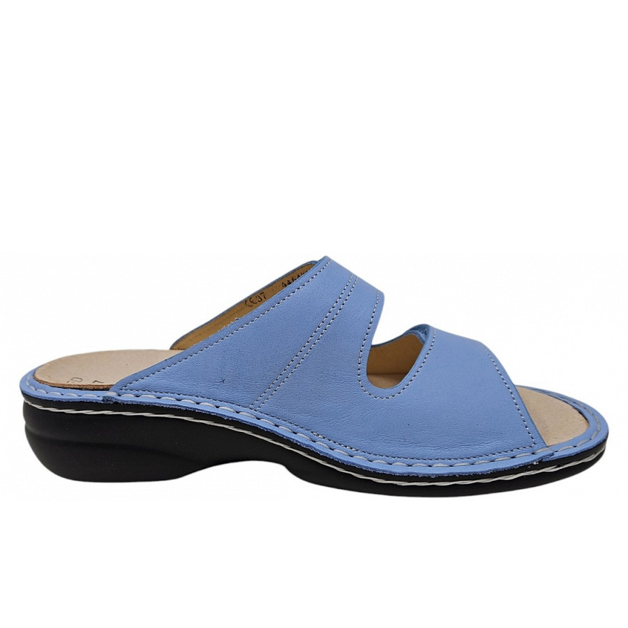 Finn Comfort Damen Sansibar Pantolette in blue - hellblau