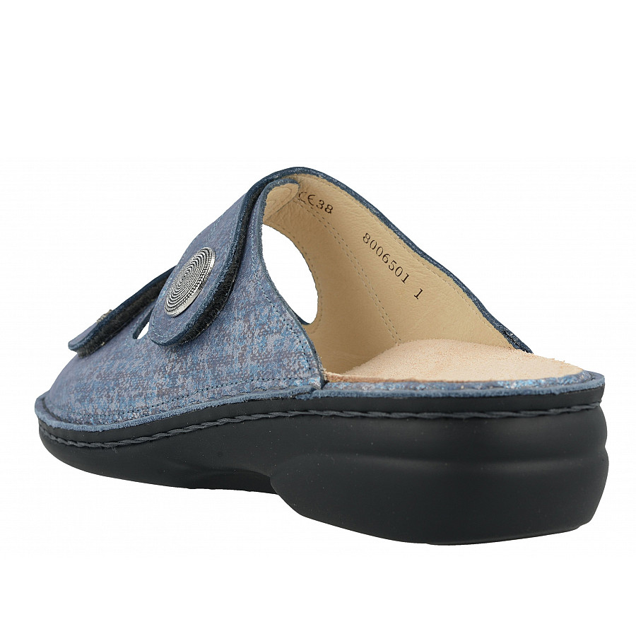 Finn Comfort Damen Sansibar Strada jeans Pantolette in Strada jeans