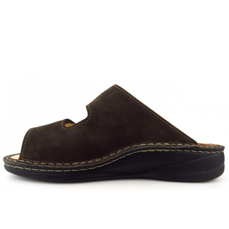 Finn Comfort Herren Psara Nubuk slate oxide Pantolette in braun