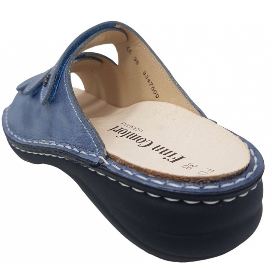 Finn Comfort Damen Hellas Pantolette in jeans blau