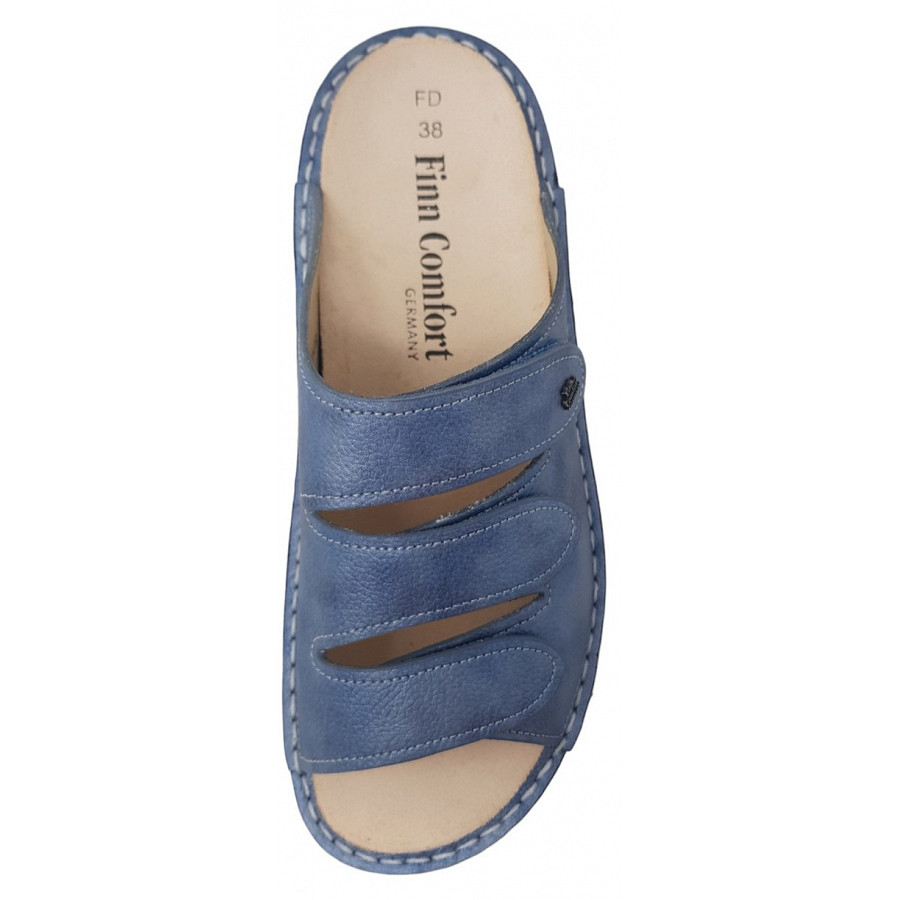 Finn Comfort Damen Hellas Pantolette in jeans blau