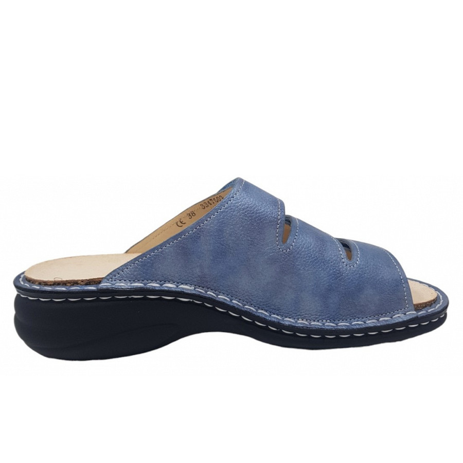 Finn Comfort Damen Hellas Pantolette in jeans blau