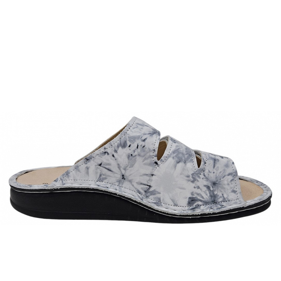 Finn Comfort Damen Korfu Pantolette in grau melliert