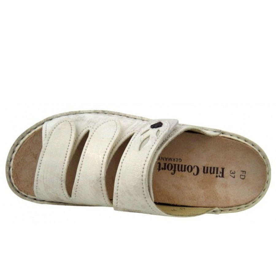 Finn Comfort Damen Kos Oro latte Pantolette in latte Metallic